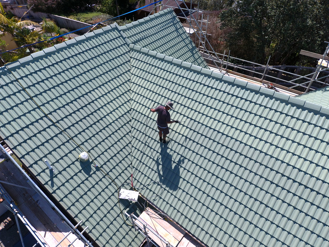 Full concrete tile roof restoration coating - Home