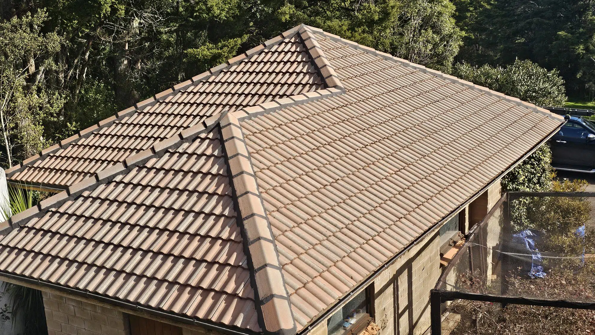 Wellsford concrete tile roof clean and repairs before painting Wellsford concrete tile roof clean and repairs before painting